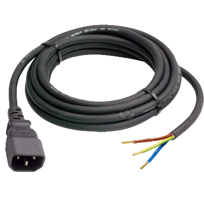 Kabel 2m s drátky a IEC konektorem (male)