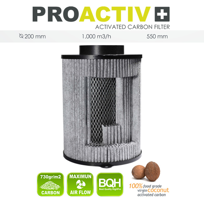 Filtr Pro Activ - 200/1000 m3/h s aktivním uhlím proti zápachu