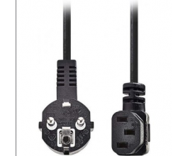 Kabel černý 2m se el. zástrčkou a IEC konektorem