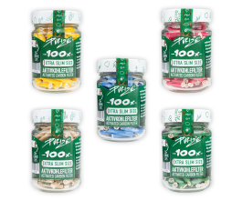 PURIZE® uhlíkové filtry - XTRA Slim Size, dóza 100 ks, mix barev