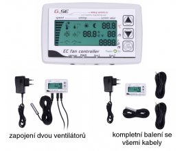 GSE regulátor s LCD displejem pro 2 EC ventilátory, ve slevě