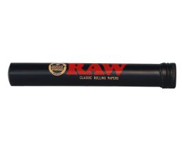 RAW Metal tube – kovový obal na balené cigarety, černý, rozměry: 1,5 x 11,6 cm