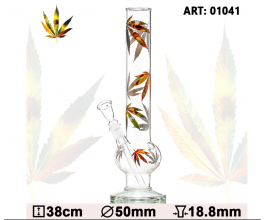 Skleněný bong Bouncer Multi Leaf, výška 38 cm, průměr 50 mm