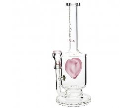 Skleněný bong Pure Glass Surfrider 11" Heart Splashguard - Pink