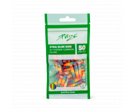 PURIZE® uhlíkové filtry - XTRA Slim Size, sáček 50 ks, duhová