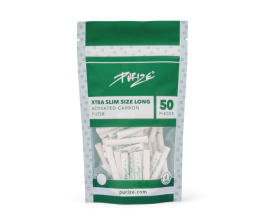 PURIZE® uhlíkové filtry - XTRA Slim Long Size, sáček 50 ks, bílá