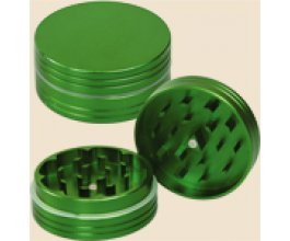 Dvoudílná drtička malá, kovová, magnetická 50mm, zelená