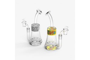 Skleněný bong Keith Haring Rig na koncentráty, s perkolátorem