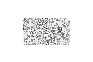 Podnos na rolování Keith Haring Tray - Black & White