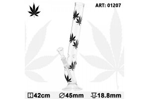 Skleněný bong Multi Black Leaf, 42cm, 18,8mm