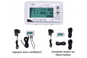 GSE regulátor s LCD displejem pro 2 EC ventilátory