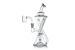 Skleněný minibong MJ Arsenal Time Turner Dab Rig, čirý