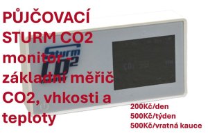 PŮJČOVACÍ STURM CO2 monitor - základní měřič CO2, vhkosti a teploty