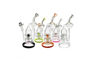 Skleněný bong Pure Glass Inline & Solaris Perc, 19cm - různé barvy