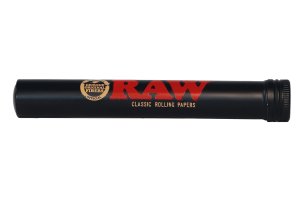 RAW Metal tube – kovový obal na balené cigarety, černý, rozměry: 1,5 x 11,6 cm
