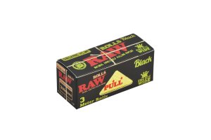 Rolovací papírky RAW BLACK ORGANIC ROLLS, 3m v balení