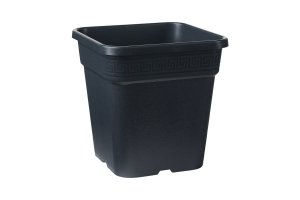 TEKU Vega Black čtyřhranný květináč, 30x30x30cm, objem 18L