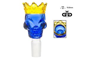 Skleněný kotlík Skull King Bowl, modrý, průměr 18,8mm