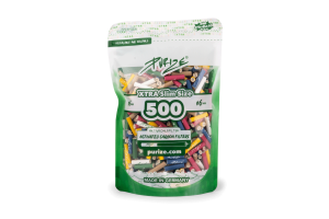 PURIZE® uhlíkové filtry - XTRA Slim Size, doypack sáček 500 ks, mix barev