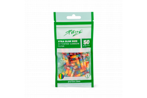 PURIZE® uhlíkové filtry - XTRA Slim Size, sáček 50 ks, duhová