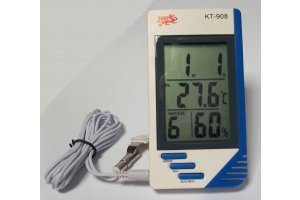 Digitalní Thermo-Humidity měřič KT-908 se sondou, ve slevě