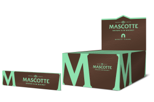 Papírky Mascotte King Size Slim Brown, nebělené, 34ks v balení s magnetem